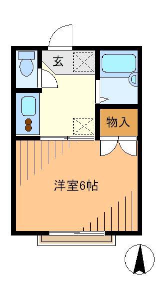グリーンハイツ(1K/1階)の間取り写真