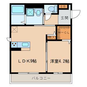 レーヴェ神田町(1LDK/1階)の間取り写真