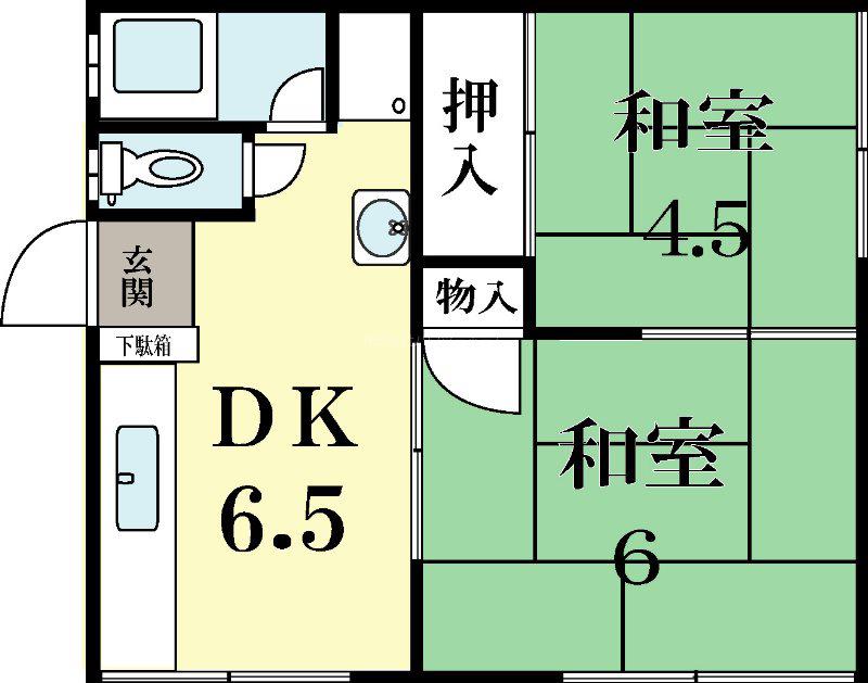 なぐさハウス(2DK/1階)の間取り写真
