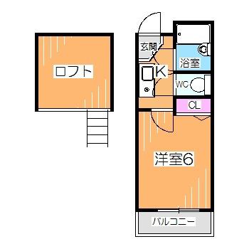 プレステージフジ狭山壱番館(1K/1階)の間取り写真