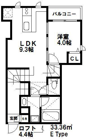 MIKE(1LDK/2階)の間取り写真