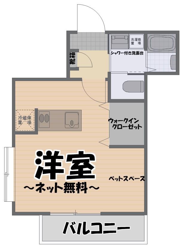 LA CASA SEGRETA(ワンルーム/2階)の間取り写真