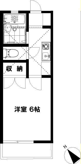 藤沢ドミール21(1K/2階)の間取り写真