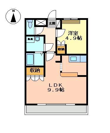 グラン・ソレイユ(1LDK/1階)の間取り写真