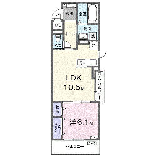 ヴィオラ住吉ノ杜(1LDK/2階)の間取り写真
