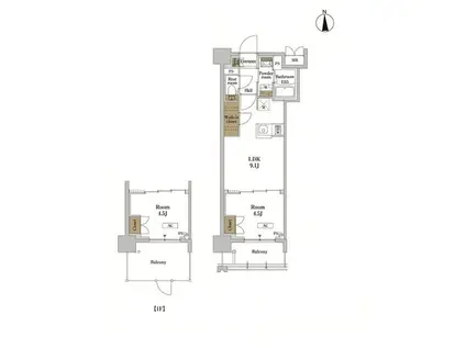 RJRプレシア蒲田(1LDK/3階)の間取り写真