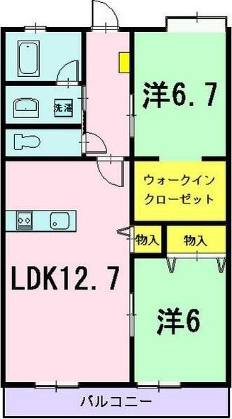 ＪＲ東海道本線 清水駅(静岡) 徒歩51分 3階建 築24年(2LDK/1階)の間取り写真