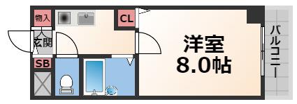 バーズハウス(1K/2階)の間取り写真