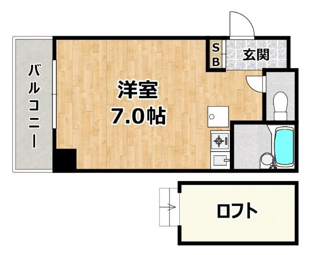 パッサージュI(ワンルーム/6階)の間取り写真