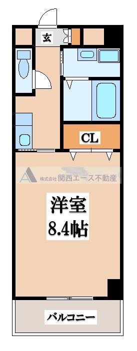 ベルフルール・エヌエス(1K/3階)の間取り写真