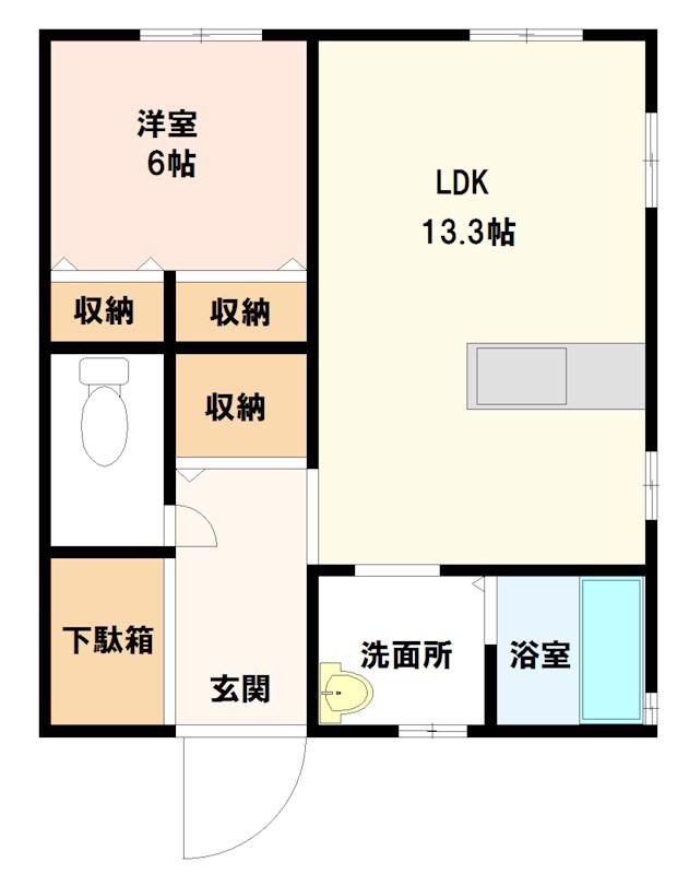 サンハイム(1LDK/1階)の間取り写真