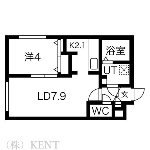 SEA THE STARS(1LDK/2階)の間取り写真