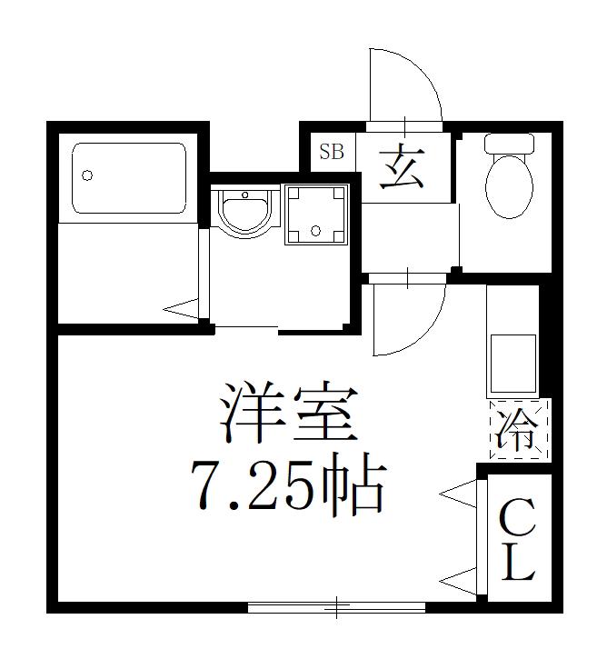 アルページュII(ワンルーム/1階)の間取り写真