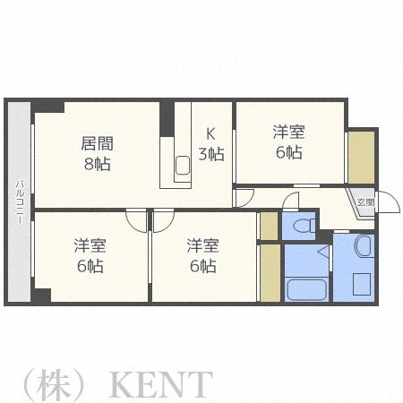 フィールド24(3LDK/4階)の間取り写真