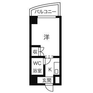 ヒルズ高坂(1K/2階)の間取り写真