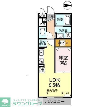 モンテローザ(1LDK/1階)の間取り写真