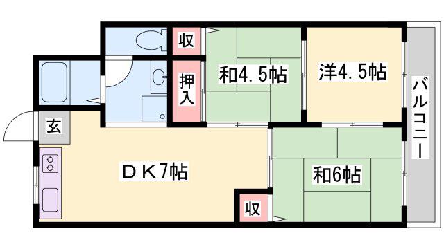 コーポかおり(3DK/3階)の間取り写真