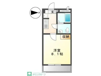 ビオス北朝霞(1K/5階)の間取り写真