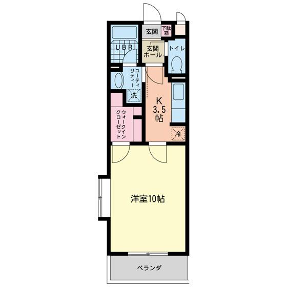 アグレアーブル永山(1K/2階)の間取り写真