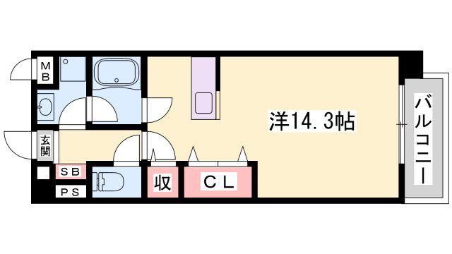 OA FLAT西延末(ワンルーム/4階)の間取り写真