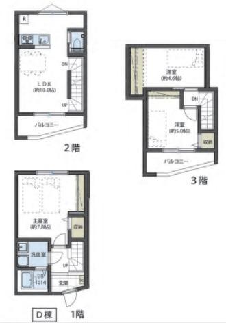 THESIESTA武蔵藤沢GRESIARE(3LDK/3階)の間取り写真