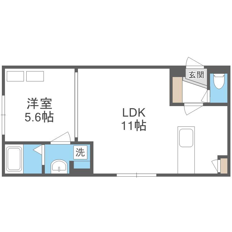 SOLEIL(1LDK/2階)の間取り写真