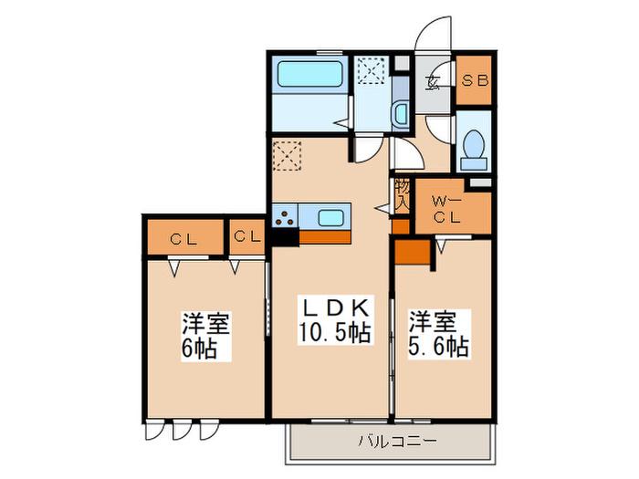 コンフォート プラス・T(2LDK/2階)の間取り写真