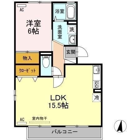 カトルセゾン(1LDK/3階)の間取り写真