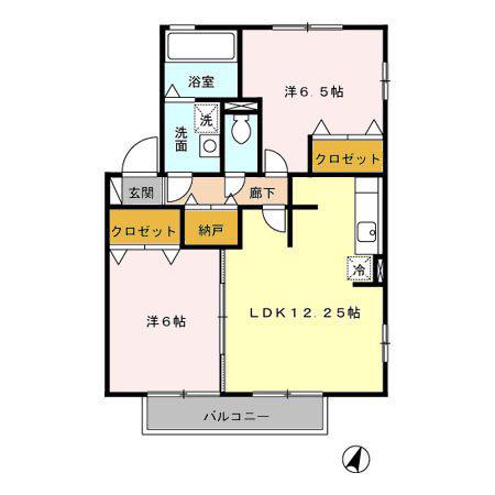 レジデンス黒沢台(2LDK/2階)の間取り写真