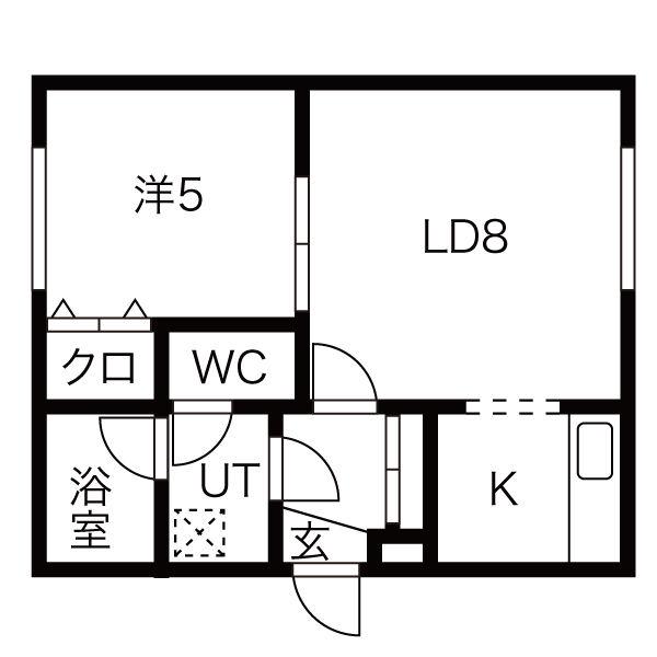 ガーデンコート壱番館(1LDK/4階)の間取り写真