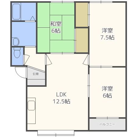アーバンコーポ(3LDK/2階)の間取り写真
