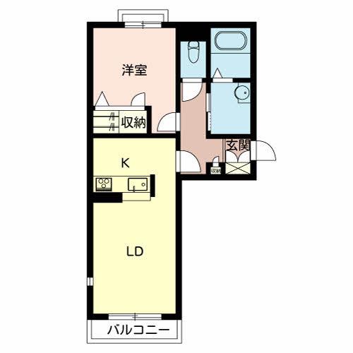シャーメゾン豊中南III(1LDK/2階)の間取り写真