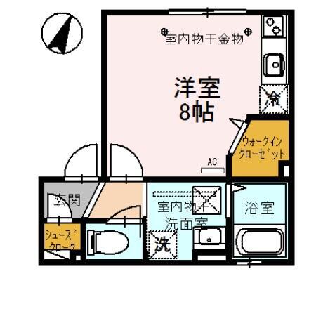 N・D-ROOMIII(ワンルーム/1階)の間取り写真