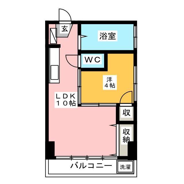 加来ビル(1LDK/4階)の間取り写真