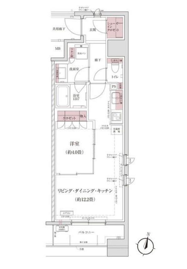 パークアクシス仙台西公園(1LDK/10階)の間取り写真
