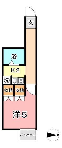 KM大元駅前(1K/2階)の間取り写真