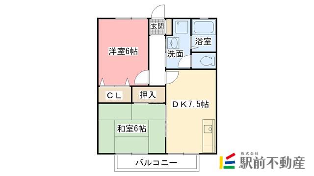 ノーブルヨコオA(2DK/1階)の間取り写真