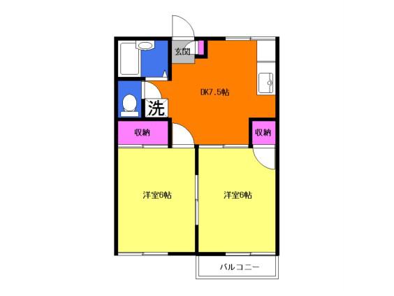 アネックス渋谷(2DK/1階)の間取り写真