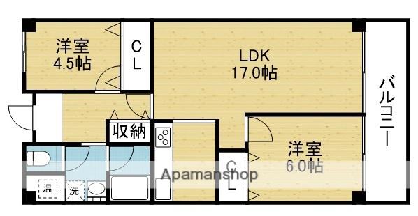 勝山東ガーデンハイツ(2LDK/3階)の間取り写真