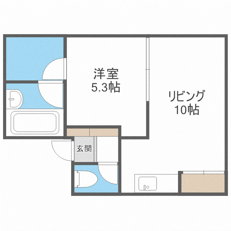 シークエンス620A(1LDK/1階)の間取り写真