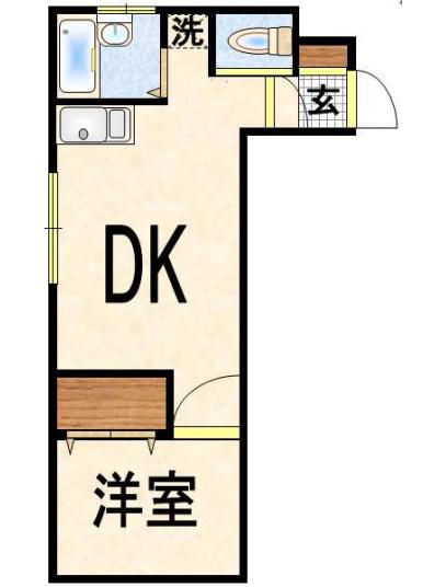 サンエール平和島(1DK/1階)の間取り写真