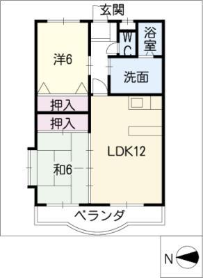 OESTE・VILLA(2LDK/3階)の間取り写真