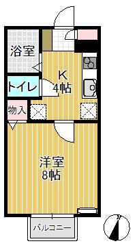 メゾンド・サンコークIII(1K/2階)の間取り写真