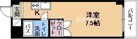 アネックスキューズ(ワンルーム/4階)の間取り写真