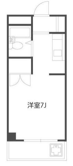 長沼田口ハイツ(1K/2階)の間取り写真