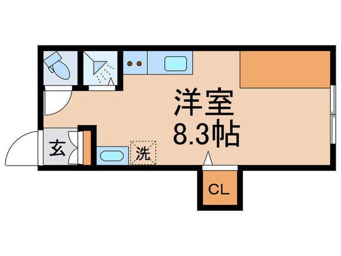 ハイム第5平和台(ワンルーム/1階)の間取り写真