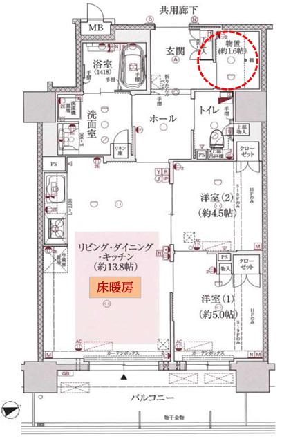 マスターズセーヌ三田駅前(2LDK/11階)の間取り写真