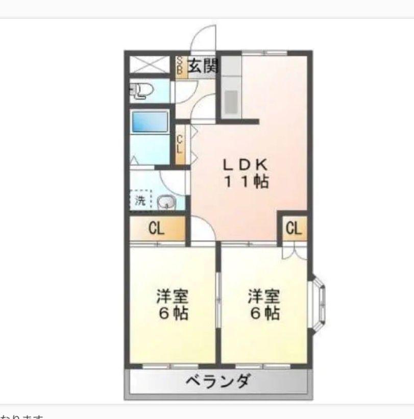 ロイヤルヒルズ21(2LDK/2階)の間取り写真