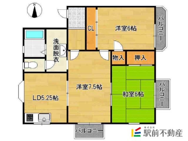エクセレントメゾン(2LDK/2階)の間取り写真