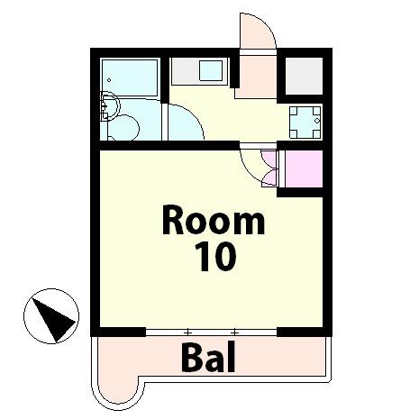 北脇マンション(1K/4階)の間取り写真